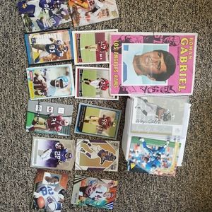 BOX OF FOOTBALL CARDS. AUTO, INSERT, VINTAGE